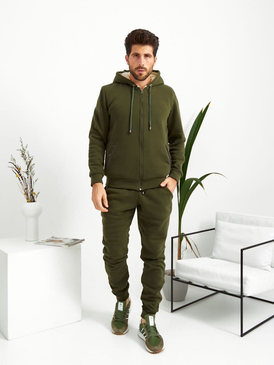 Чоловічий теплий спортивний костюм колір темно-синій