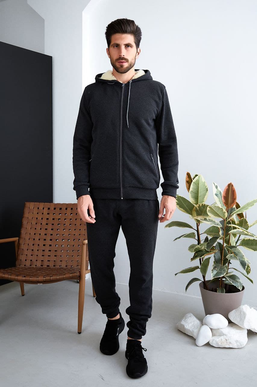Чоловічий теплий спортивний костюм колір темно-синій