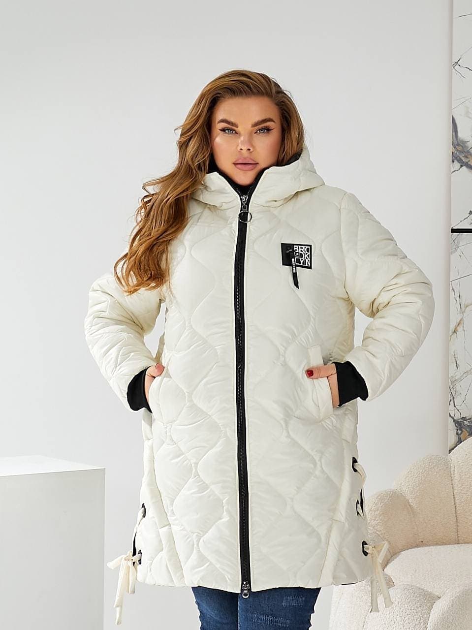 Жіноча куртка пальто графітового кольору