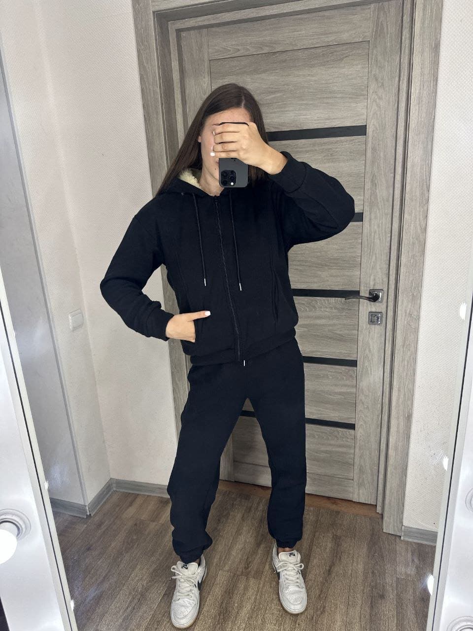 Жіночий теплий костюм двійка колір зелений