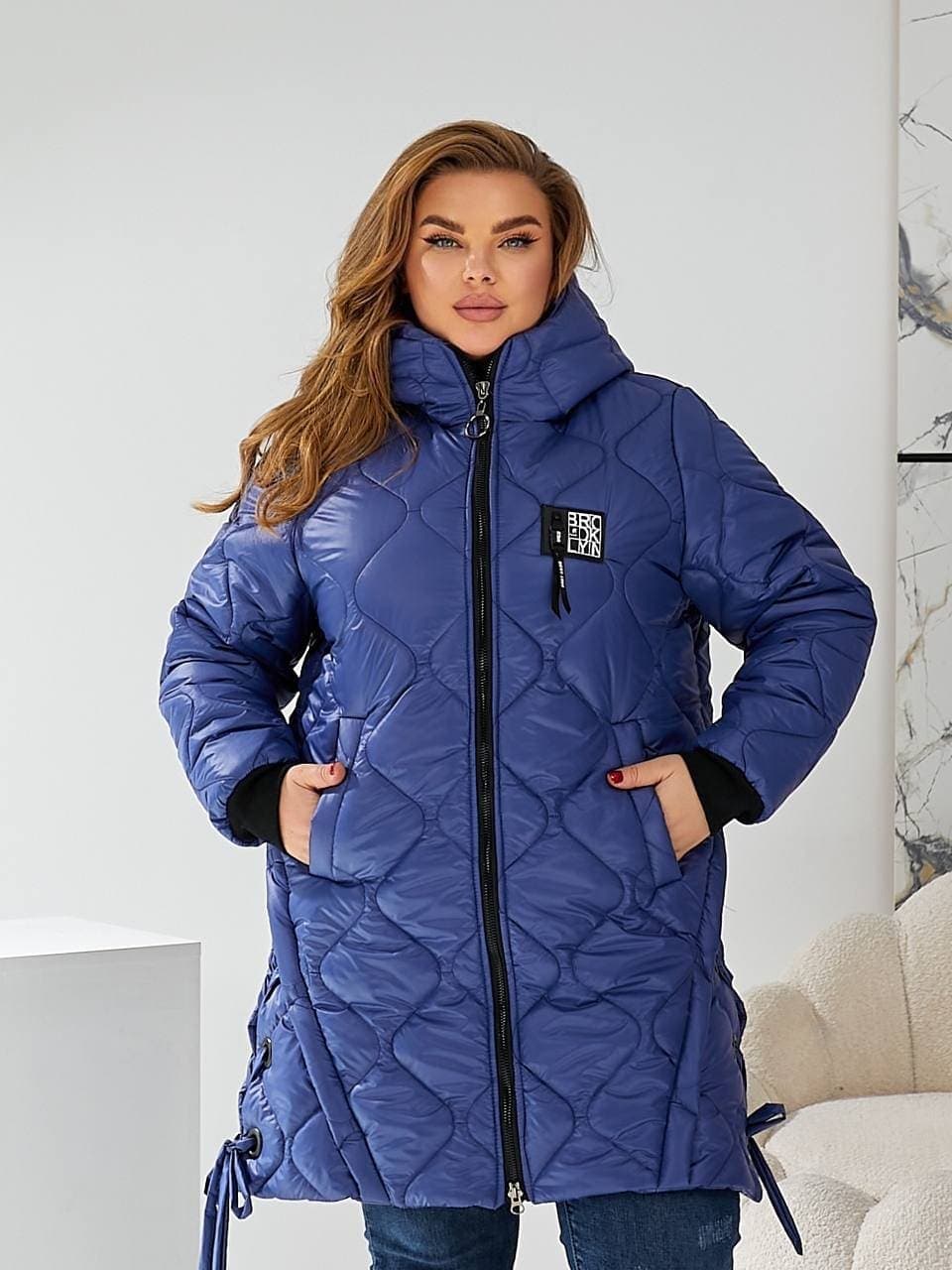 Жіноча куртка пальто графітового кольору