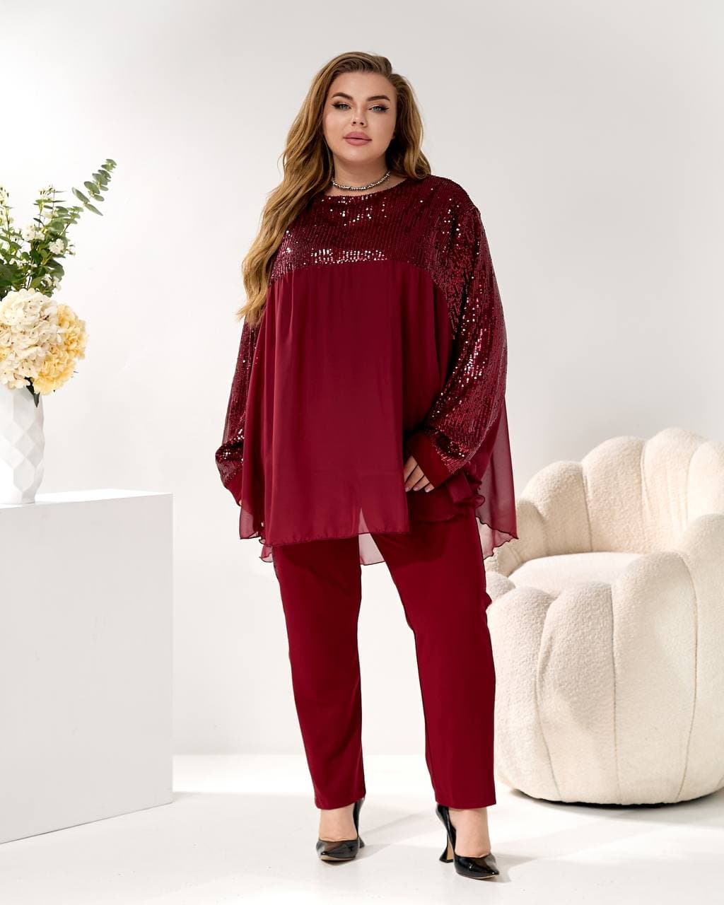 Жіночий костюм трійка колір чорно-срібний