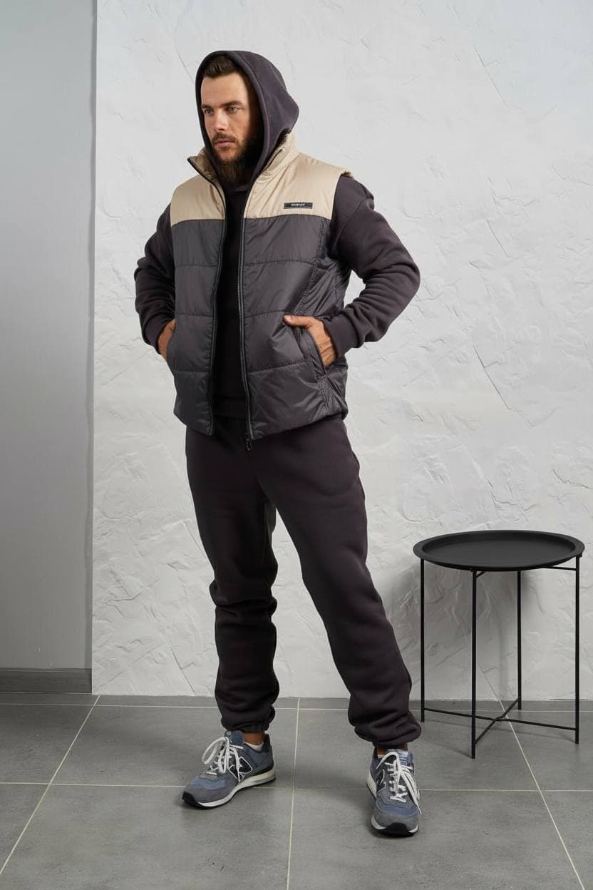 Чоловічий теплий костюм трійка смарагдового кольору